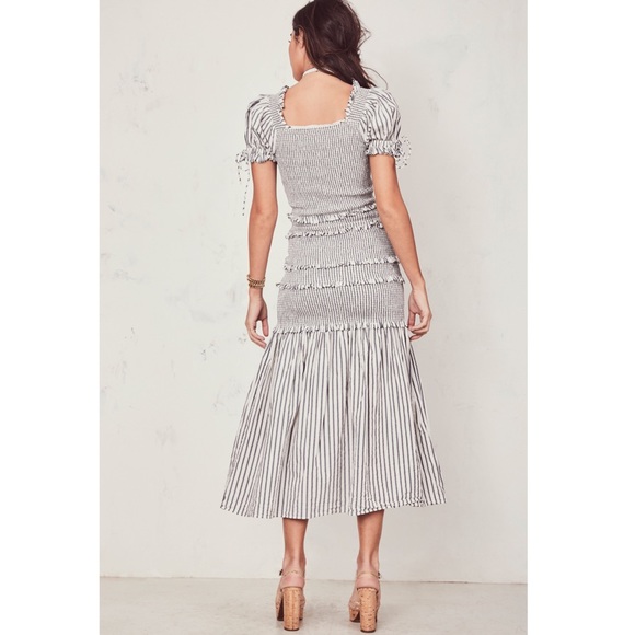 SOLD LoveShackFancy Thea Striped Smocked Dress - Picture 4 of 9